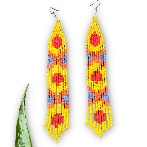 Long and Lightweight, Fringe Earrings - Long Tikal Serpiente