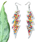 Lightweight, Statement Earrings - "Rayos", neutrals/multicolor
