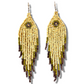 Ceramic-beaded, Fringe Earrings - Slim Tikal Spot