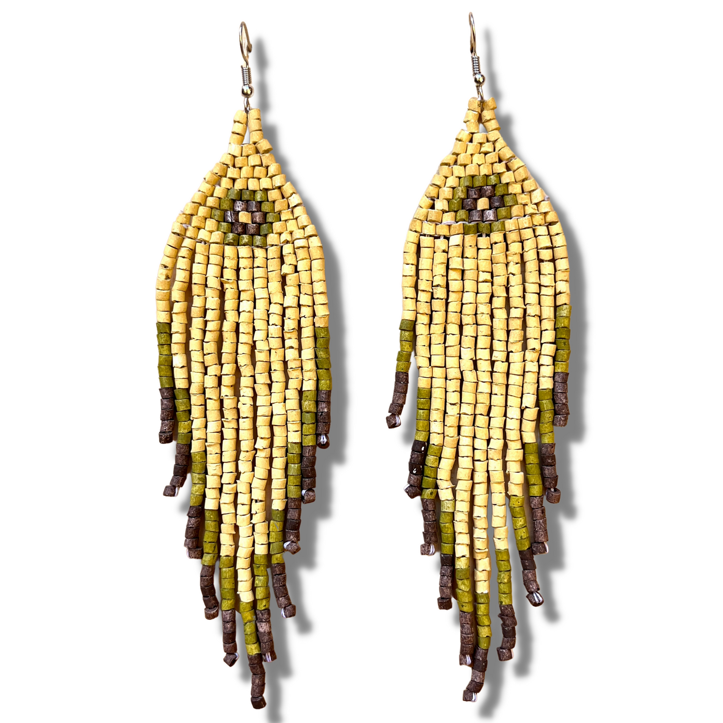 Ceramic Beaded Fringe Earrings with Elegant Design