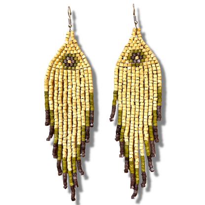 Ceramic Beaded Fringe Earrings with Elegant Design