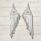 Long Beaded, Dangle Earrings - "Quetzal Edge", handmade