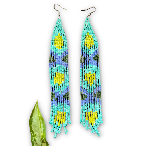 Long and Lightweight, Fringe Earrings - Long Tikal Serpiente