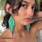 Ceramic-beaded, Fringe Earrings - Slim Tikal Spot