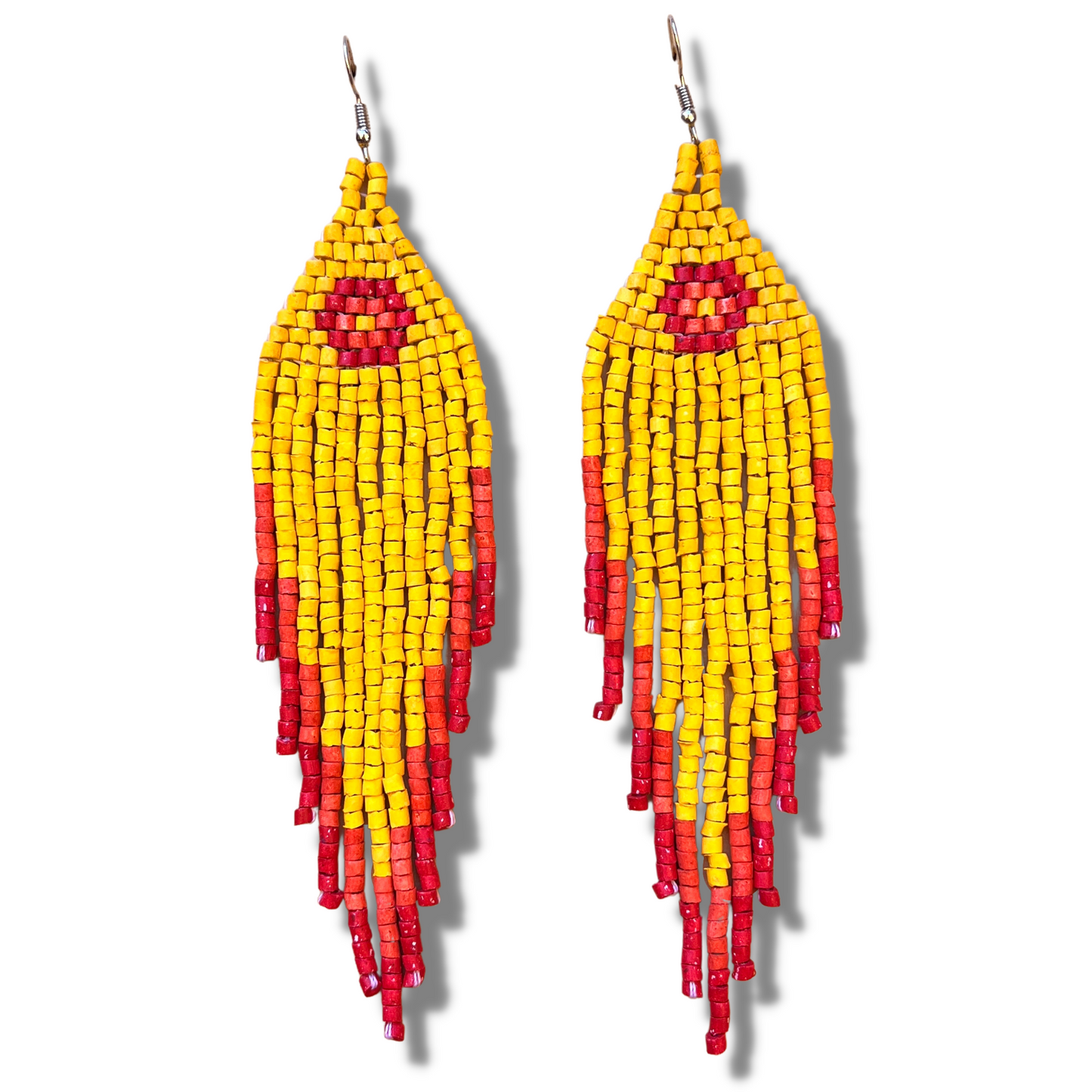 Ceramic Beaded Fringe Earrings with Elegant Design