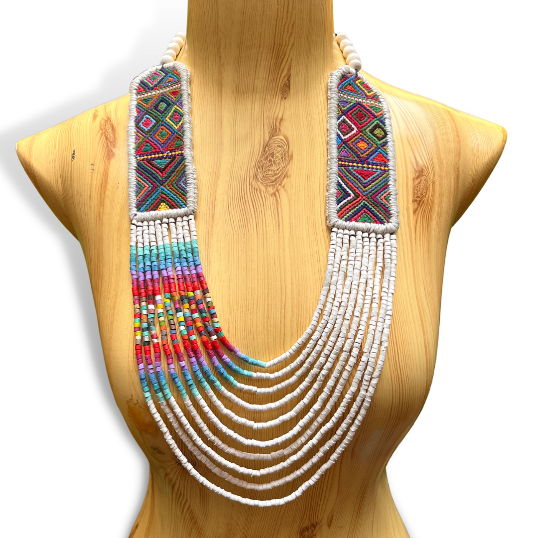 Ceremonial, Woven Textile Necklaces - "Aguacatán Long"