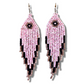 Ceramic-beaded, Fringe Earrings - Slim Tikal Spot