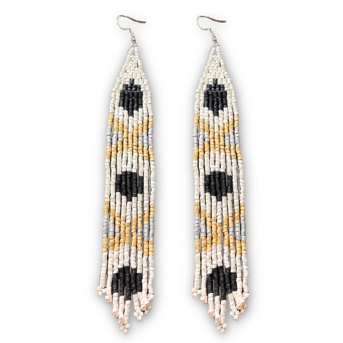 Long and Lightweight, Fringe Earrings - Long Tikal Serpiente