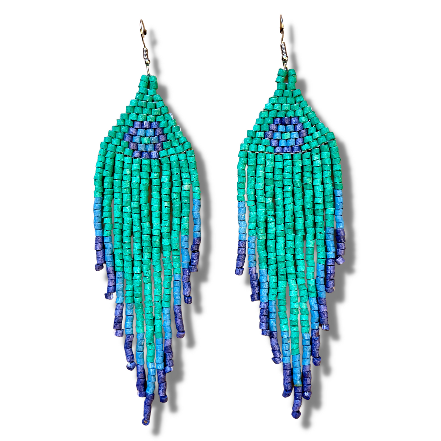 Ceramic Beaded Fringe Earrings with Elegant Design