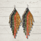 Pendientes colgantes largos con cuentas - "Tikal Synergy Earth", hechos a mano