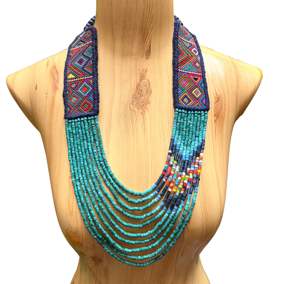 Ceremonial, Woven Textile Necklaces - "Aguacatán Long"