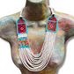 Collares con tejido ceremonial y cadenas de pedrería - "Aguacatán Blancos"