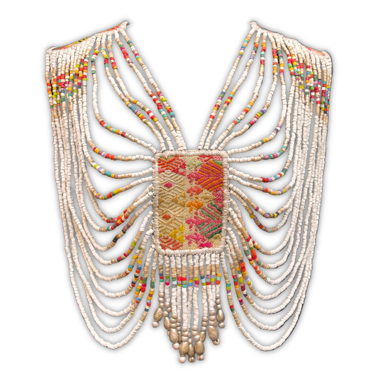 Body Jewelry with Beaded Chains - "Warrior", white/multicolor