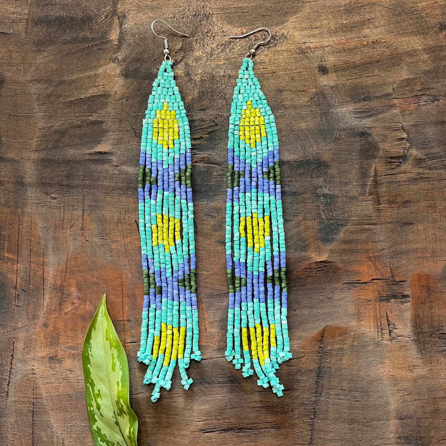 Long and Lightweight, Fringe Earrings - Long Tikal Serpiente