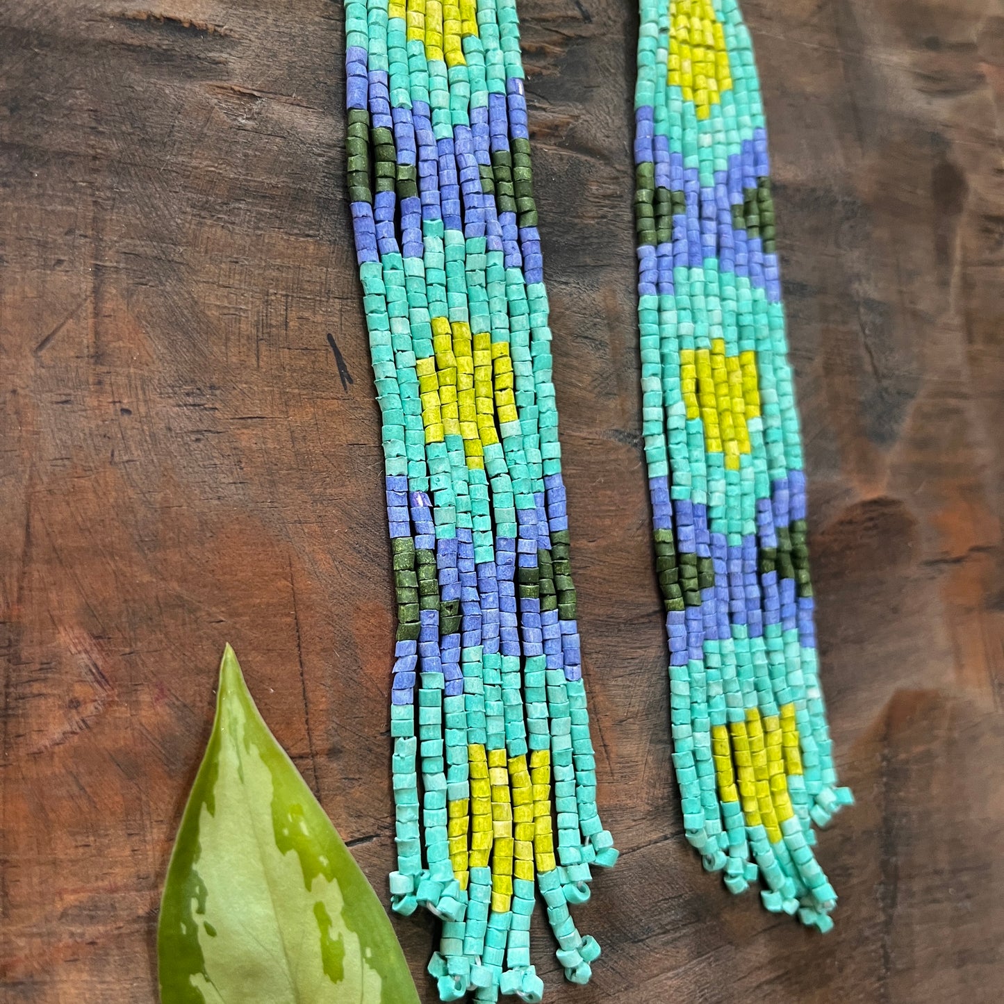 Long and Lightweight, Fringe Earrings - Long Tikal Serpiente