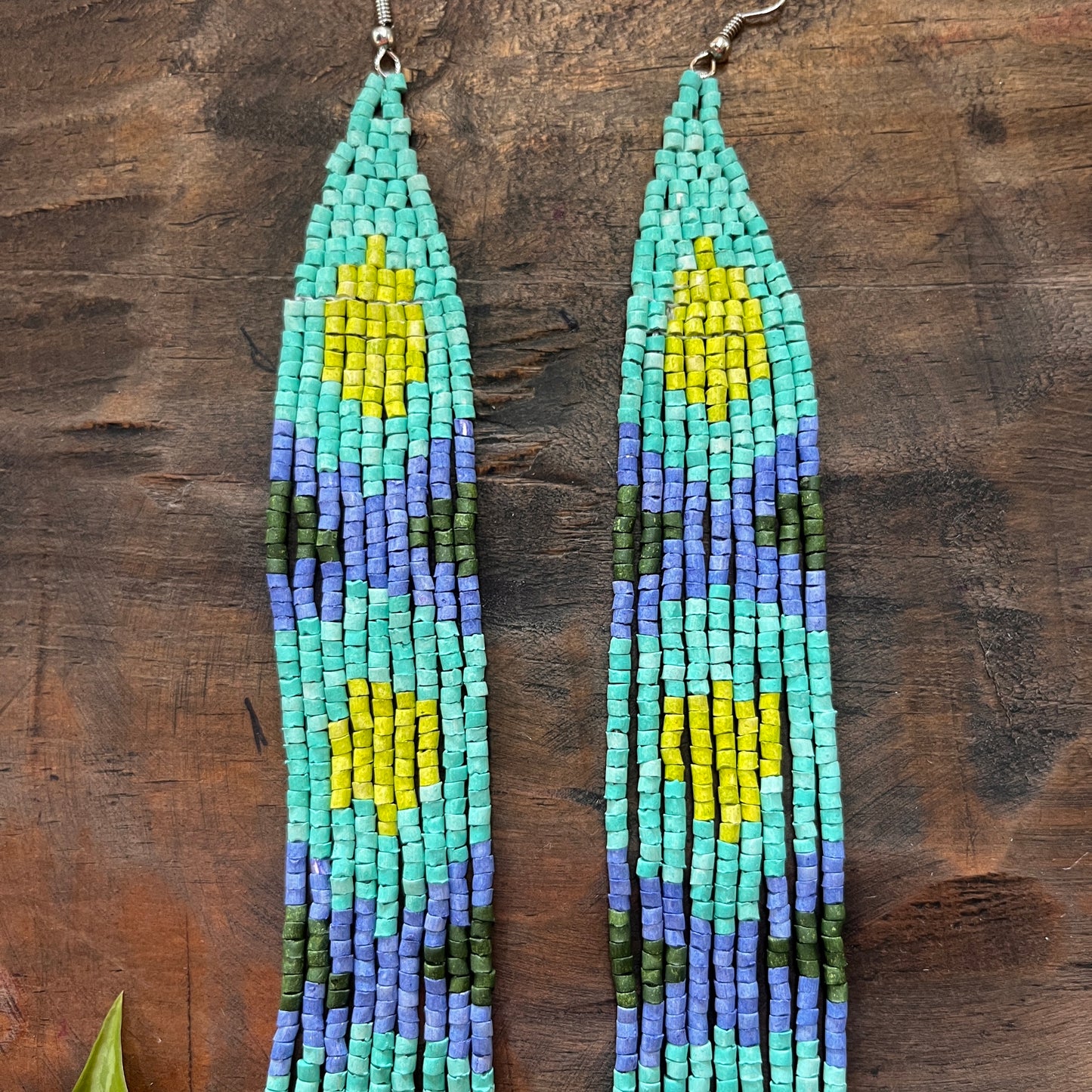 Long and Lightweight, Fringe Earrings - Long Tikal Serpiente