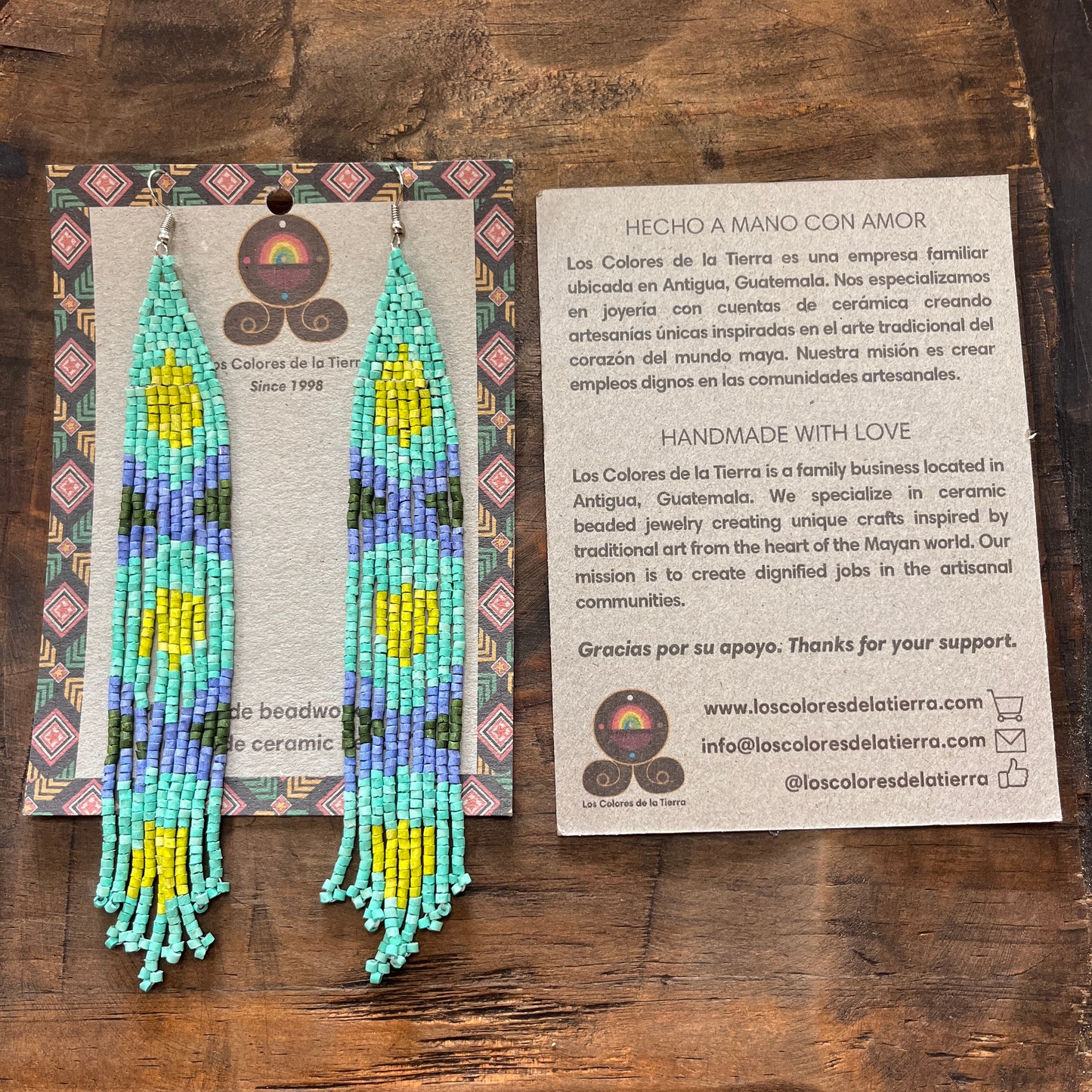 Long and Lightweight, Fringe Earrings - Long Tikal Serpiente