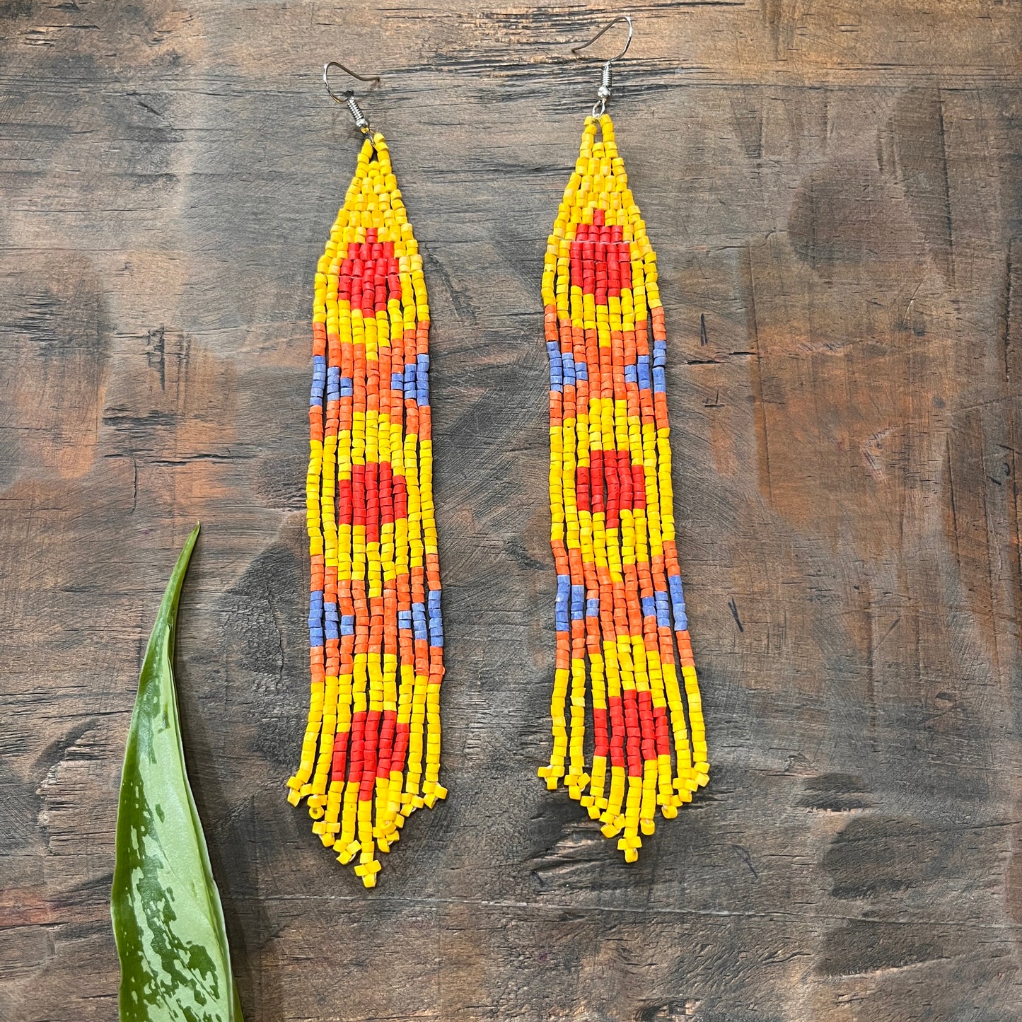 Long and Lightweight, Fringe Earrings - Long Tikal Serpiente