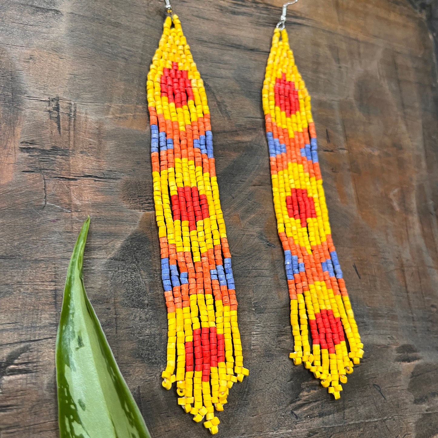 Long and Lightweight, Fringe Earrings - Long Tikal Serpiente