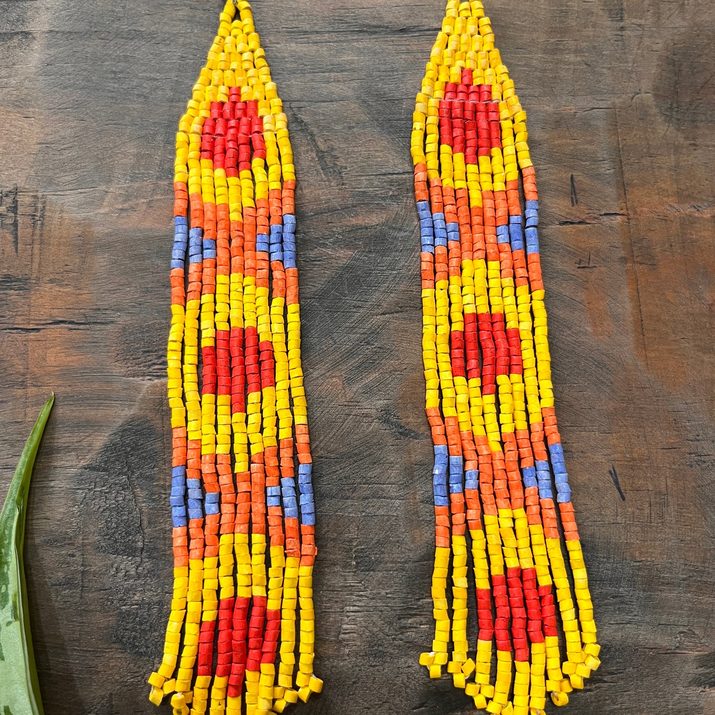 Long and Lightweight, Fringe Earrings - Long Tikal Serpiente