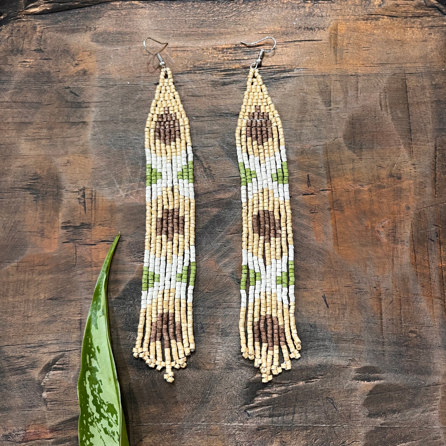 Long and Lightweight, Fringe Earrings - Long Tikal Serpiente