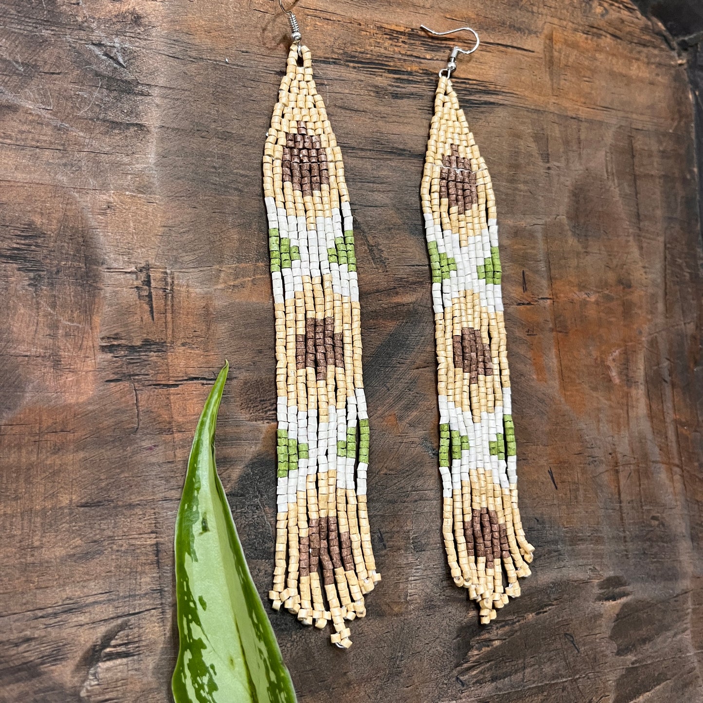 Long and Lightweight, Fringe Earrings - Long Tikal Serpiente