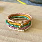 Pulseras de cuentas de barro, elásticas - "Pack Solidario"