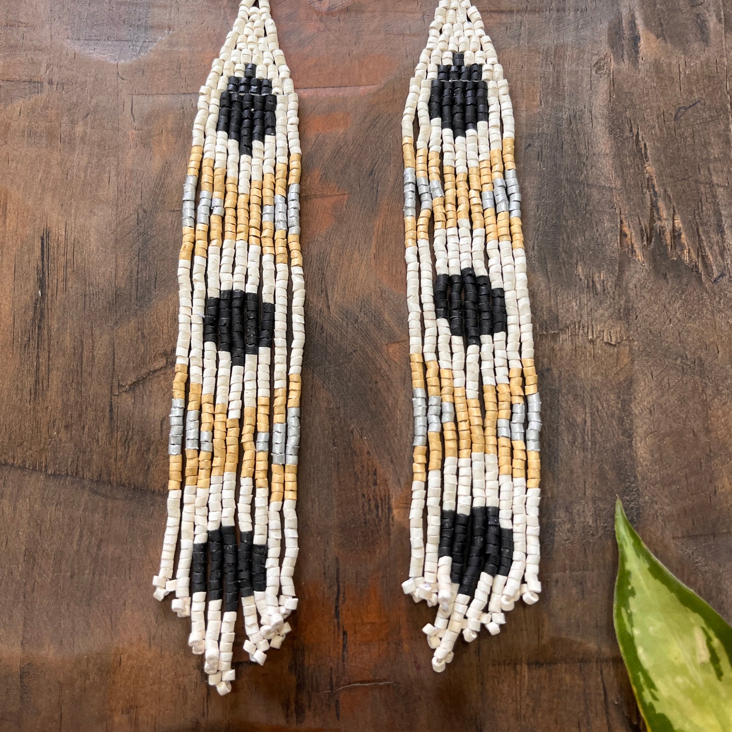 Long and Lightweight, Fringe Earrings - Long Tikal Serpiente