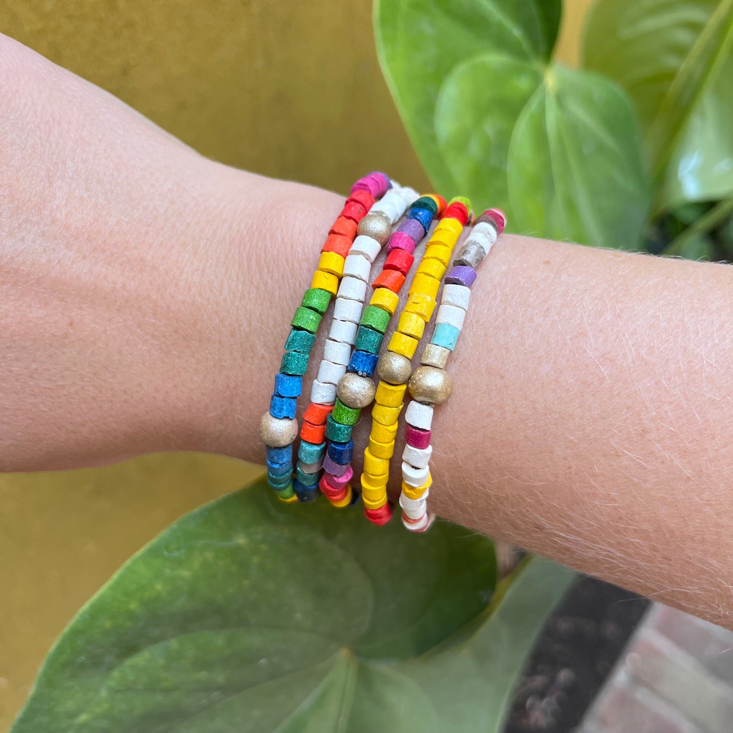 Clay beaded bracelets, elastic - "Solidarity Pack"