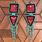 Embroidery, Beaded, Dangle Earrings - "Tulum", handmade