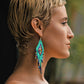 Pendientes colgantes largos con cuentas - "Tikal Diamond", hechos a mano