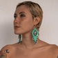 Pendientes colgantes largos con cuentas - "Tikal Diamond", hechos a mano