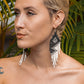 Beaded, Fringe Earrings - Slim Tikal Lightning