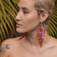 Beaded, Fringe Earrings - Slim Tikal Lightning