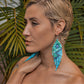 Beaded, Fringe Earrings - Slim Tikal Lightning