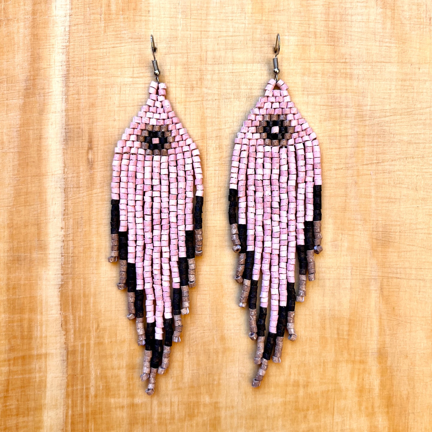 Ceramic Beaded Fringe Earrings with Elegant Design