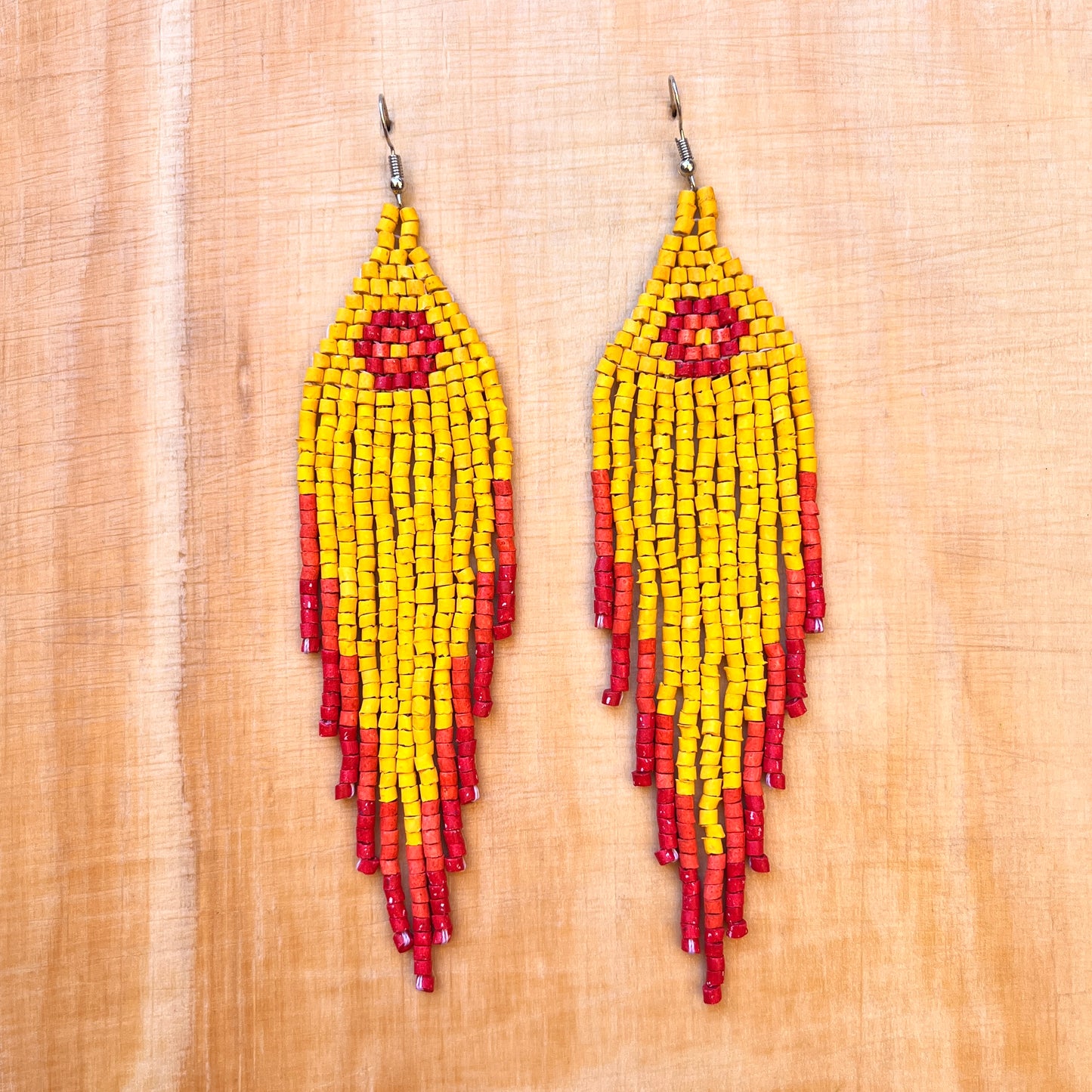 Ceramic Beaded Fringe Earrings with Elegant Design
