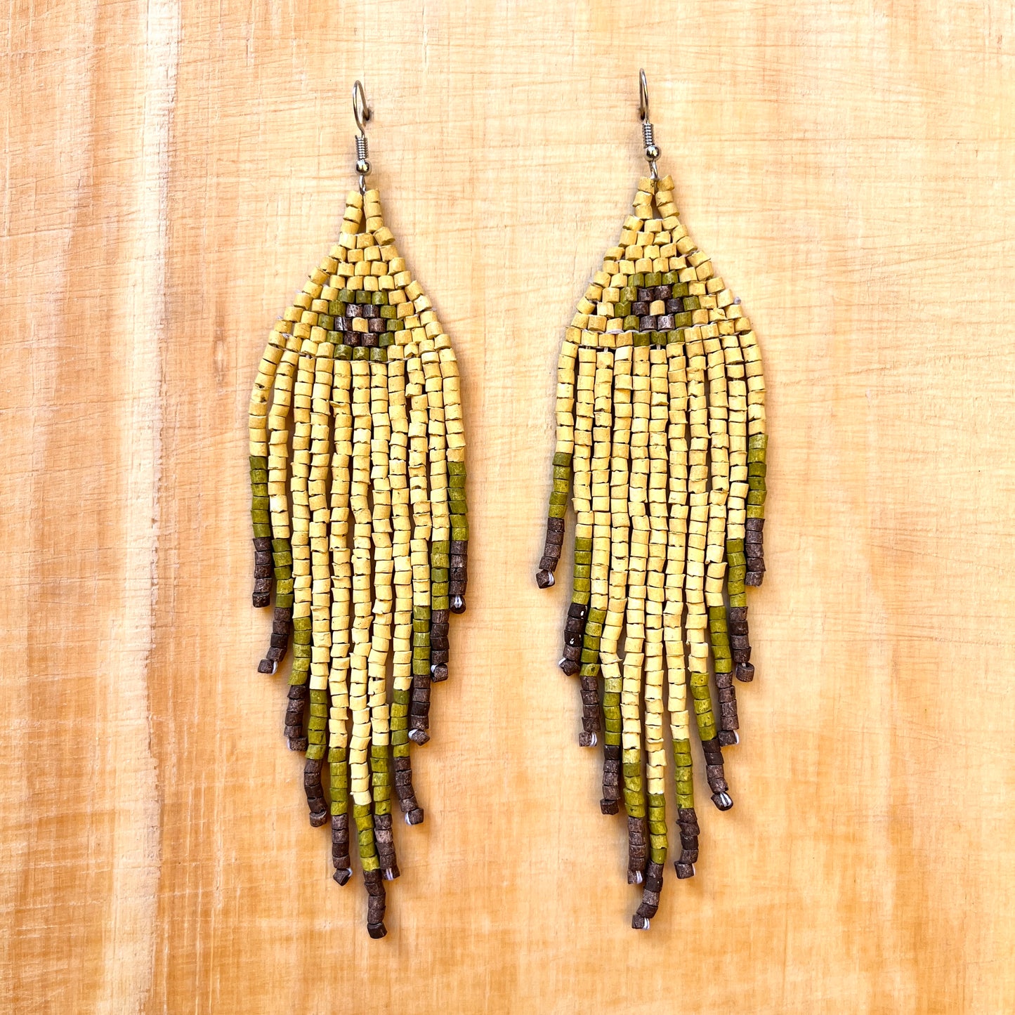 Ceramic Beaded Fringe Earrings with Elegant Design