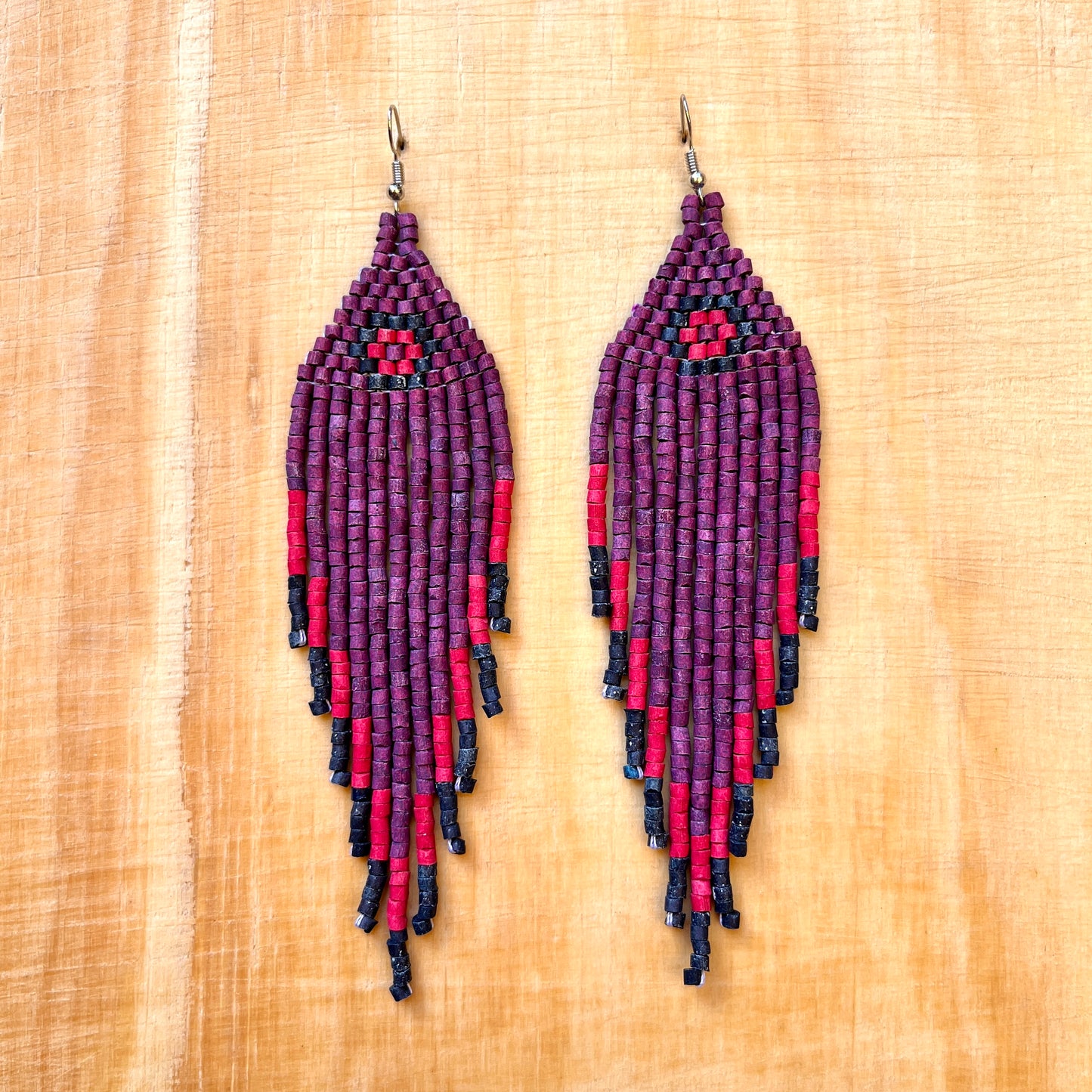 Ceramic Beaded Fringe Earrings with Elegant Design