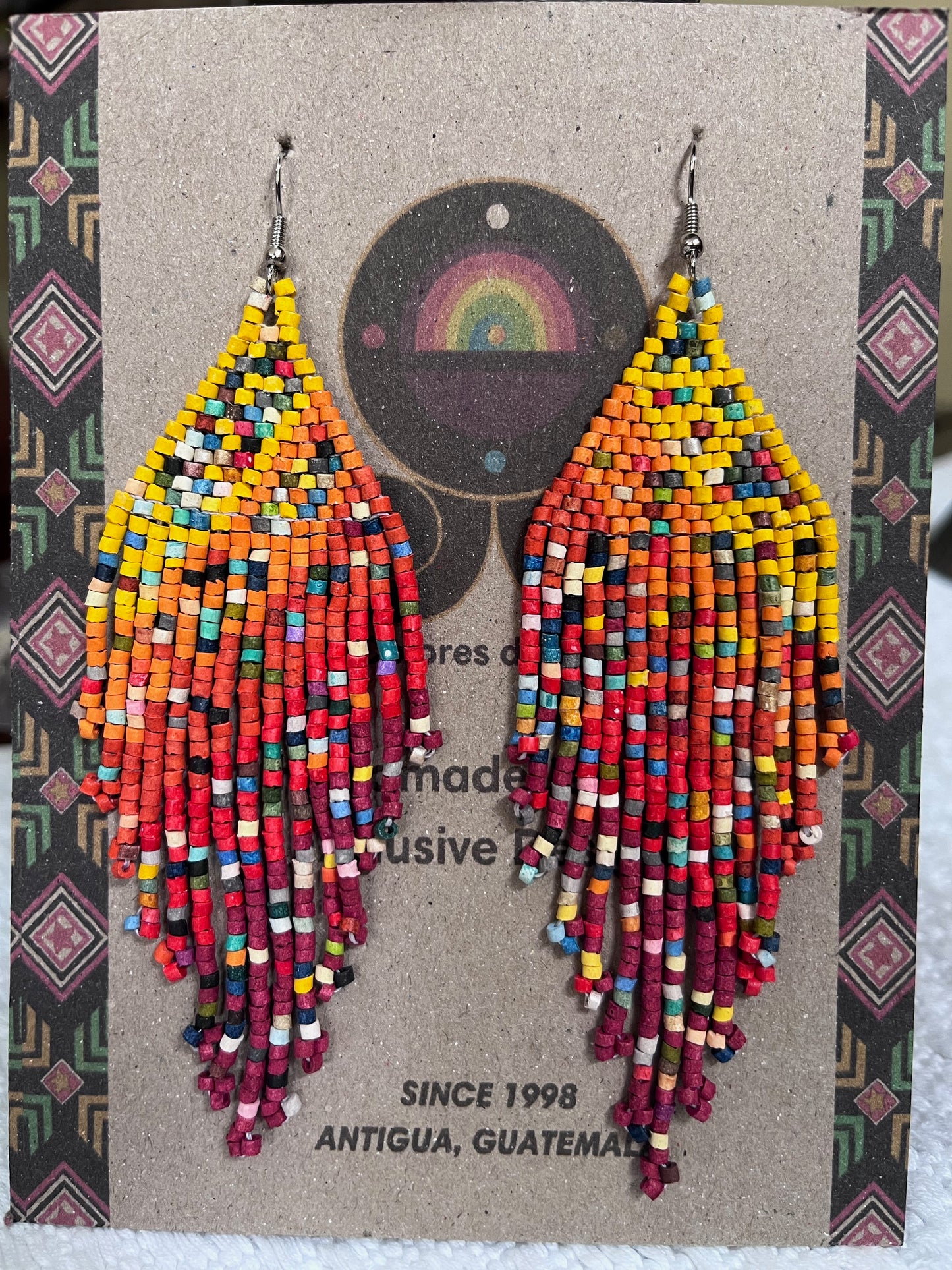 Light, Statement Earrings - "Lean Tikal Synergy Rainbow"