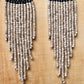 Pendientes colgantes con cuentas de cerámica - "Slim Tikal Shimmer Duet"