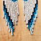 Ceramic-beaded, Shoulder-long Earrings - "Slim Tikal Palindrome"