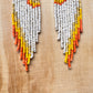 Ceramic-beaded, Shoulder-long Earrings - "Slim Tikal Palindrome"