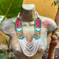 Collares con tejido ceremonial y cadenas de pedrería - "Aguacatán Blancos"