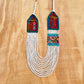 Collares con tejido ceremonial y cadenas de pedrería - "Aguacatán Blancos"