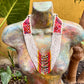 Collares con tejido ceremonial y cadenas de pedrería - "Aguacatán Blancos"