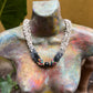 Beaded torsade necklace with jade - "Poporopo Jade"