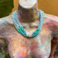 Beaded torsade necklace with jade - "Poporopo Jade"