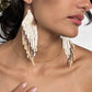 Ceramic-beaded, Shoulder-long Earrings - "Slim Tikal Palindrome"