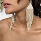 Pendientes colgantes con cuentas de cerámica - "Slim Tikal Shimmer Duet"